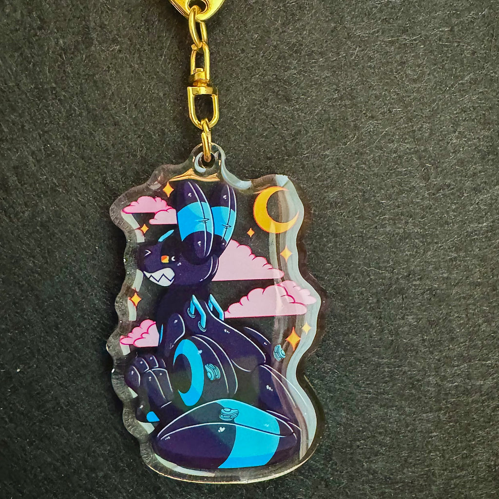 Shiny/Regular Moonbreon Umbreon Pooltoy Enamel Coated Keychain