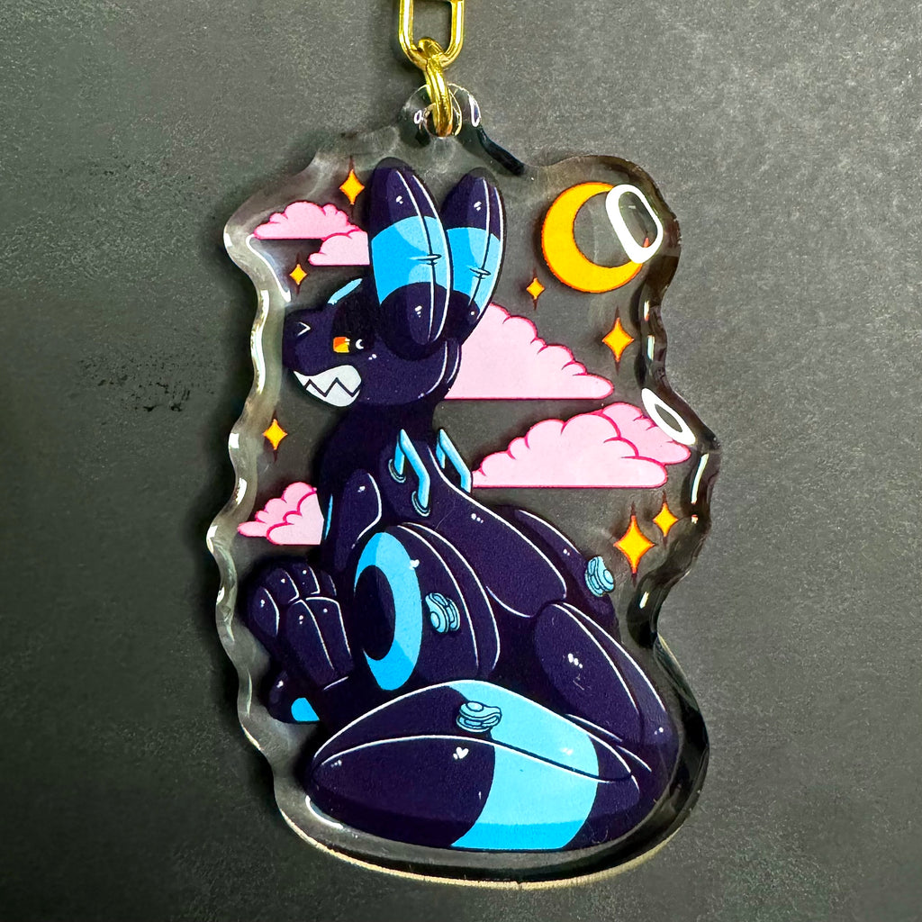 Shiny/Regular Moonbreon Umbreon Pooltoy Enamel Coated Keychain