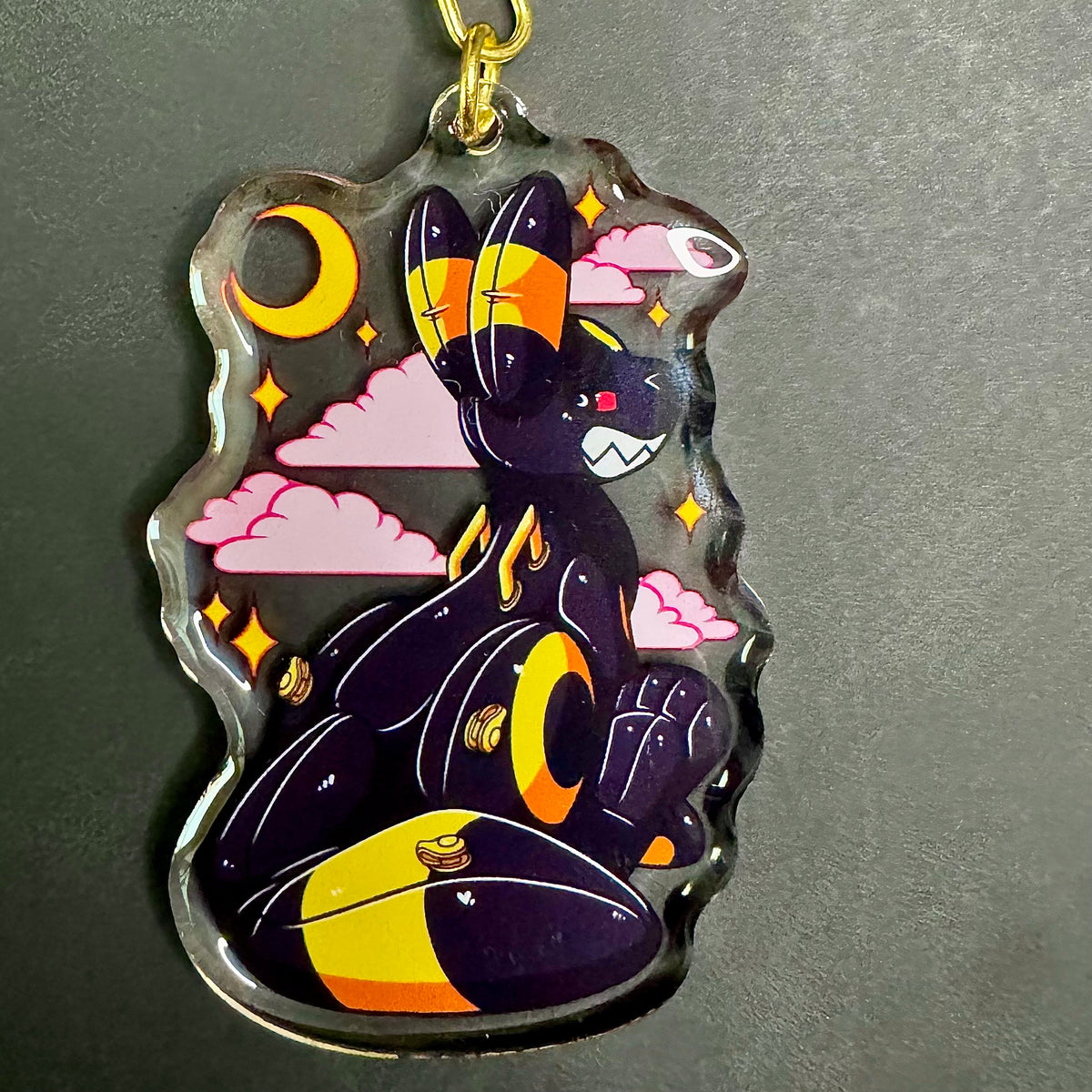 Shiny/Regular Moonbreon Umbreon Pooltoy Enamel Coated Keychain