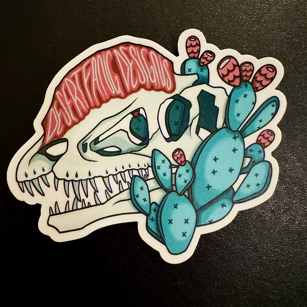 Dilophosaurus Fossil Dinosaur Desert Fang Designs Logo Vinyl Sticker
