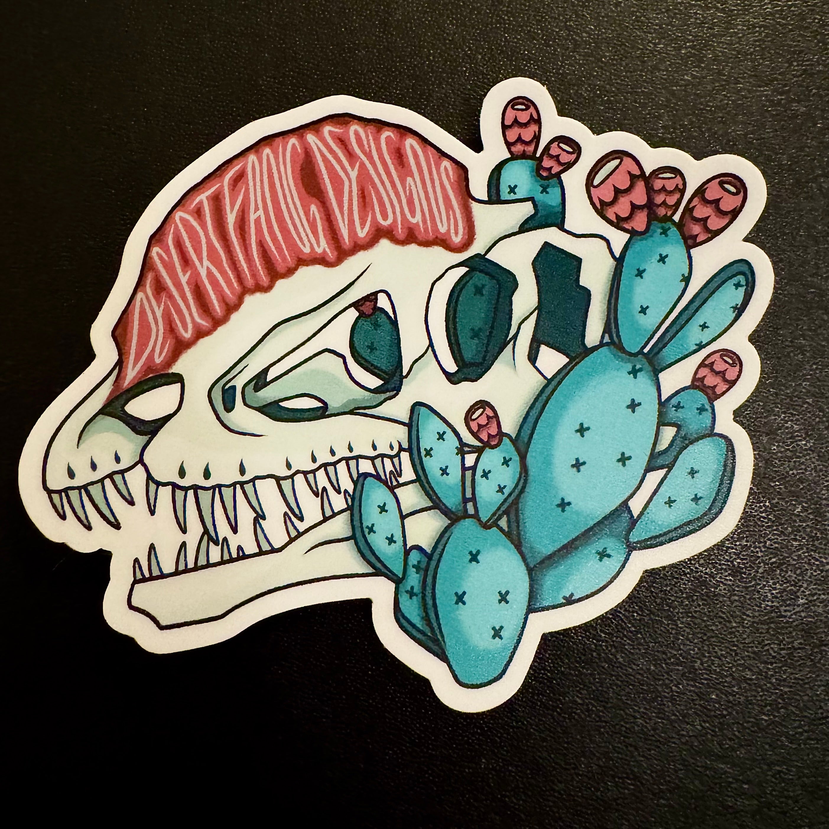Dilophosaurus Fossil Dinosaur Desert Fang Designs Logo Vinyl Sticker