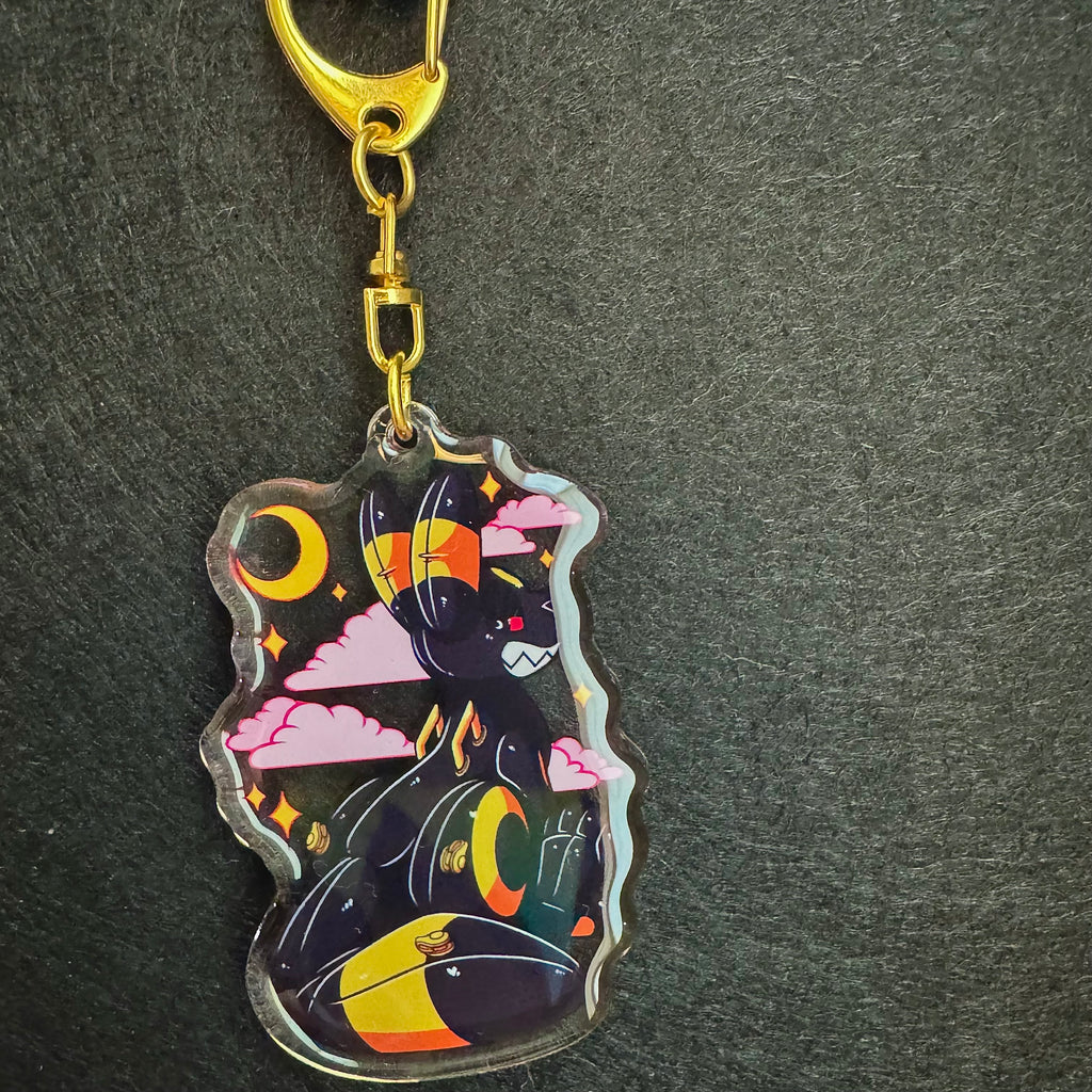Shiny/Regular Moonbreon Umbreon Pooltoy Enamel Coated Keychain
