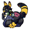 Sombra Umbreon Furry Fursona Rave Pop Vinyl Sticker