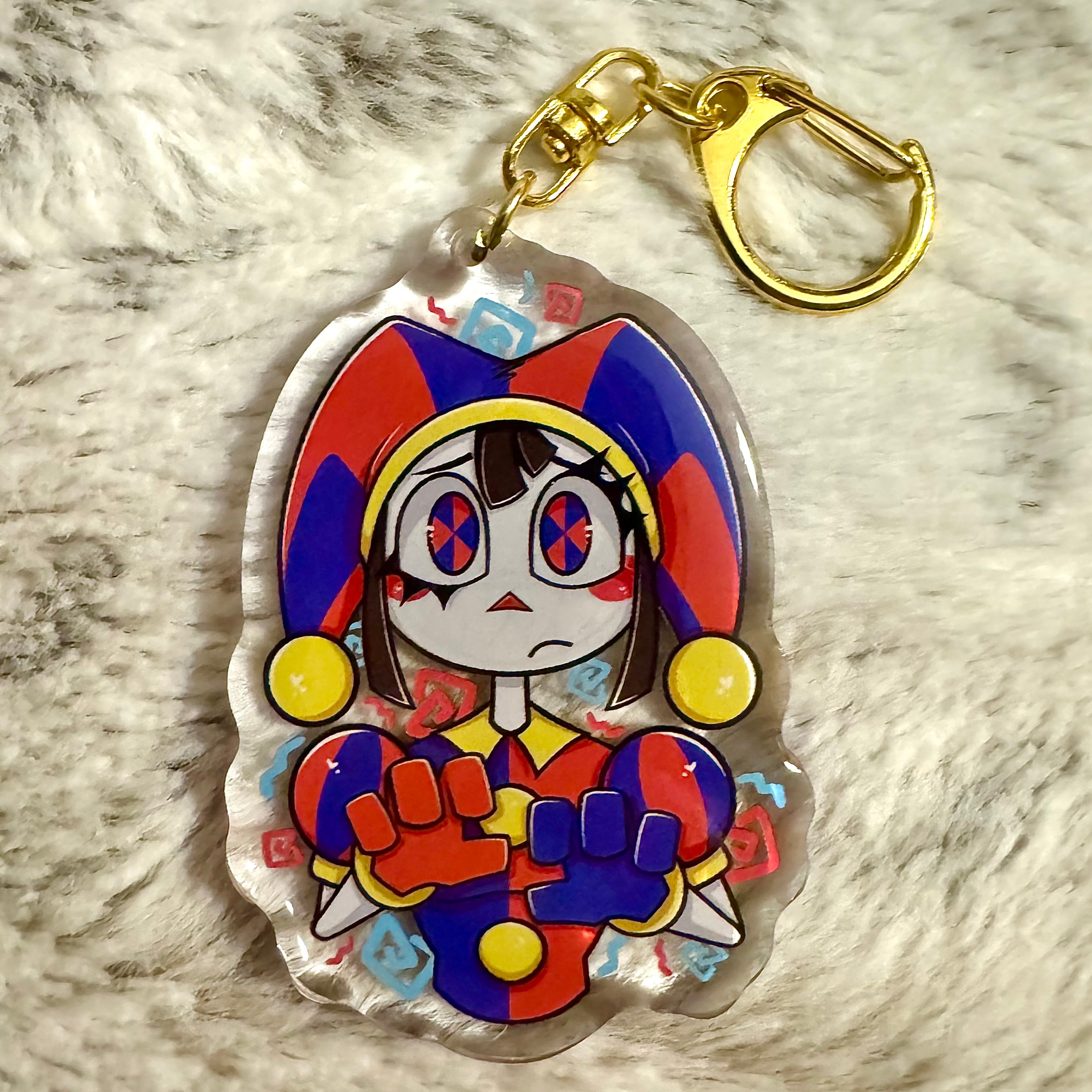 Digital Circus Pomni and Possessed Pomni Enamel Coated Keychain