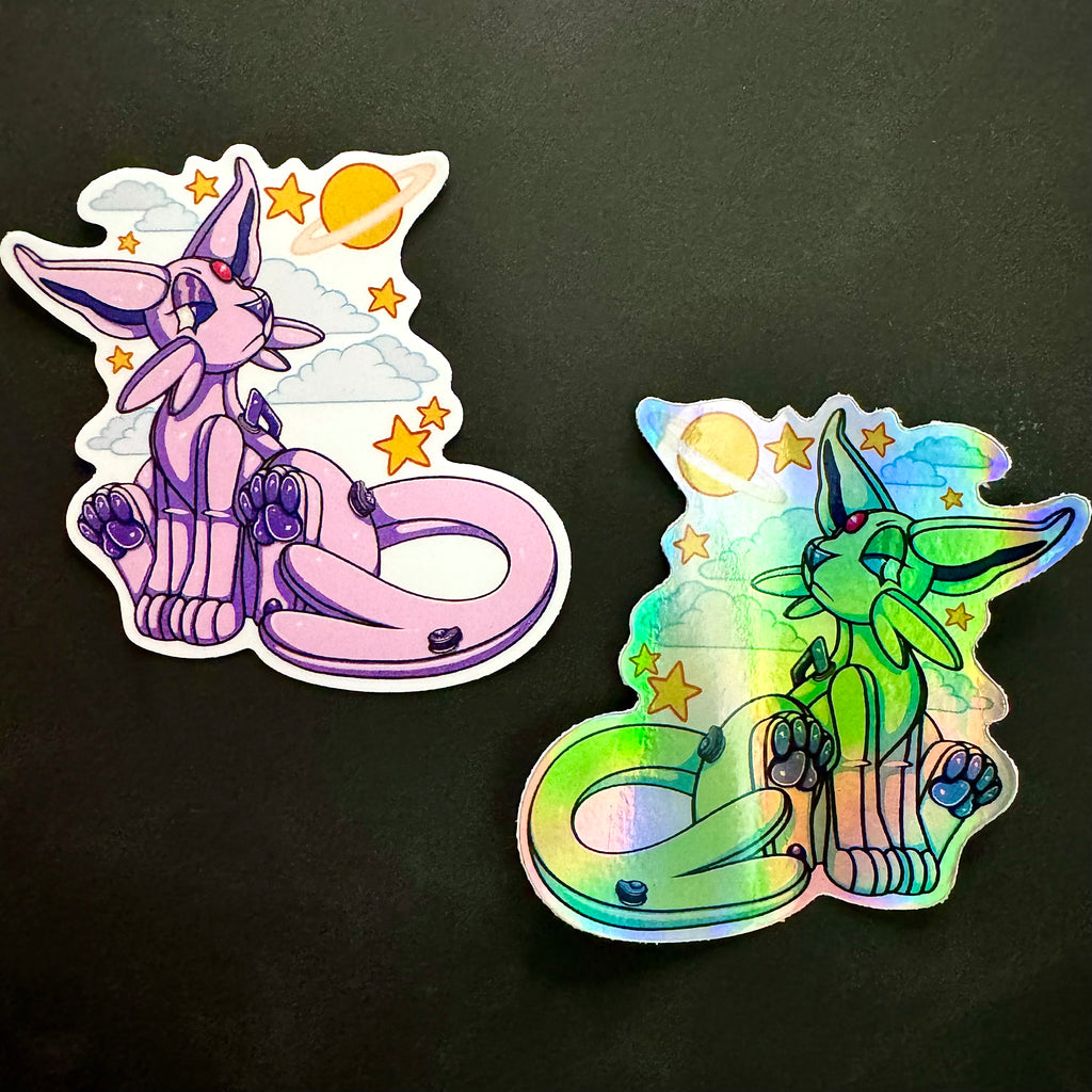 Pool Toy Espeon Alien Cat Regular or Shiny Vinyl Sticker