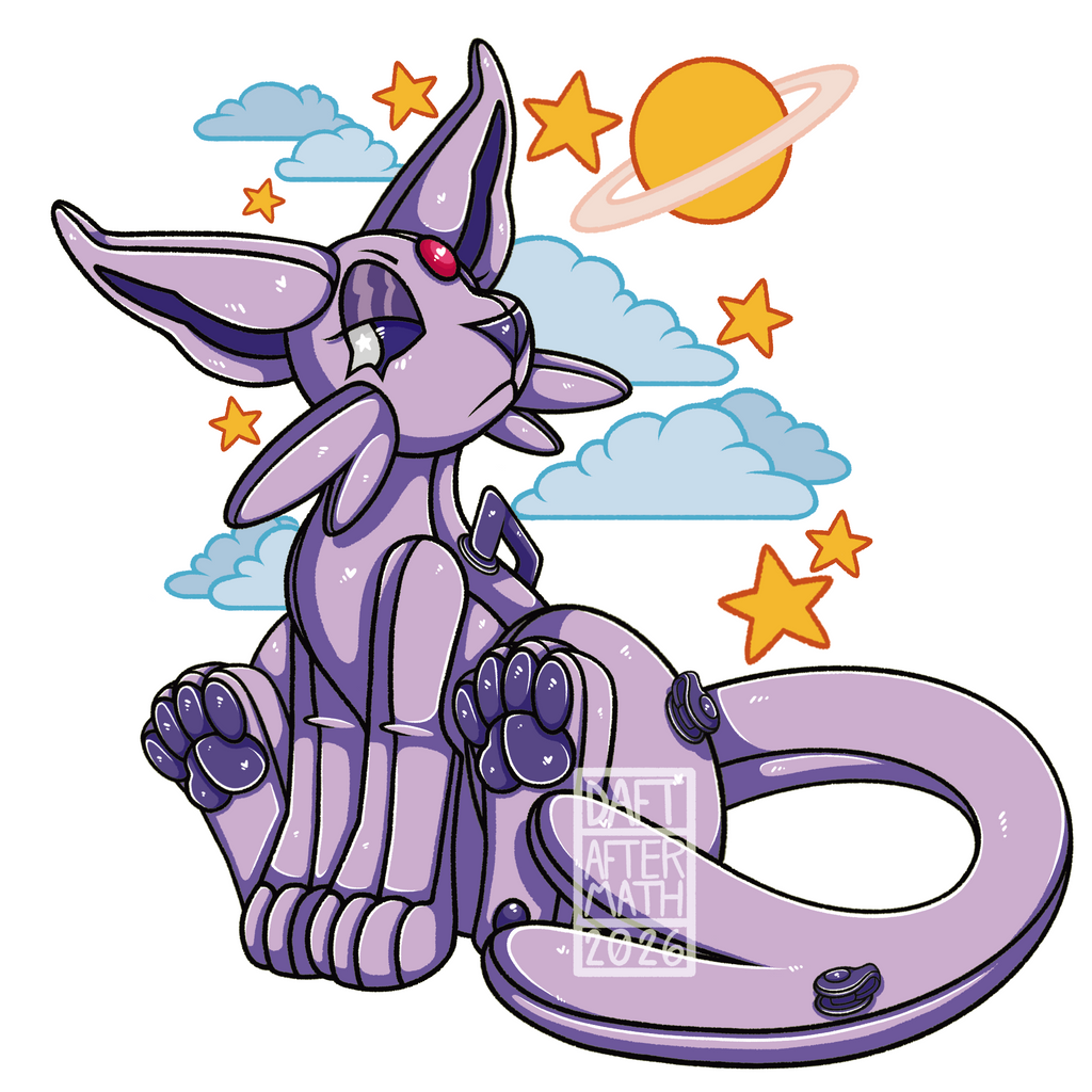 Pool Toy Espeon Alien Cat Regular or Shiny Vinyl Sticker