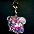 Shiny/Regular Sylveon Pooltoy Enamel Coated Keychain Holographic Finish