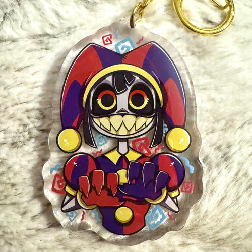 Digital Circus Pomni and Possessed Pomni Enamel Coated Keychain