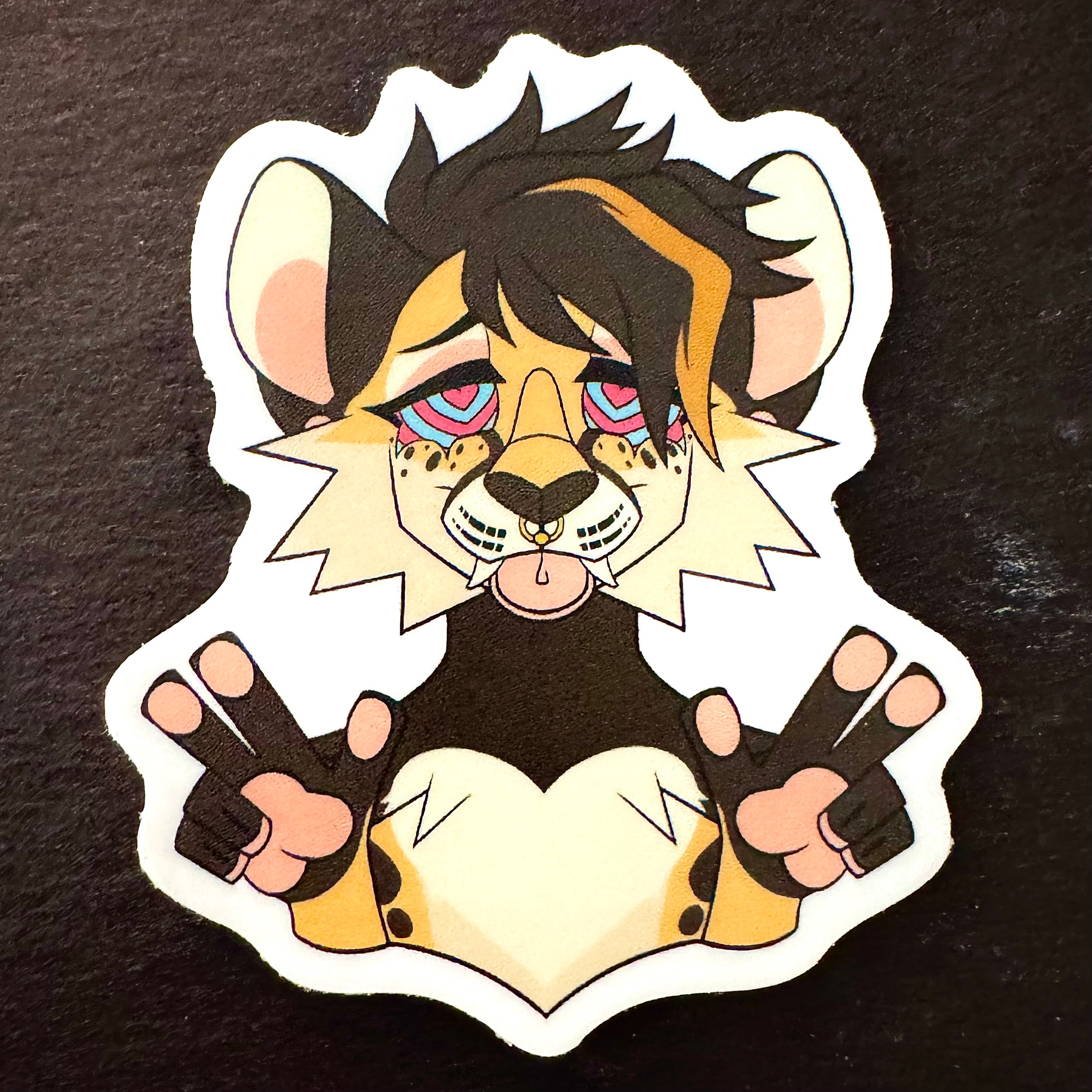 Hypnotic Zira Cheetah Furry Fursona Matte or Holographic Vinyl Sticker