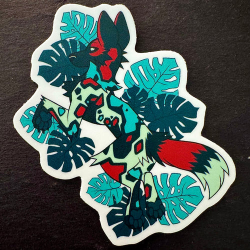 Monstera African Wild Dog Vinyl Sticker