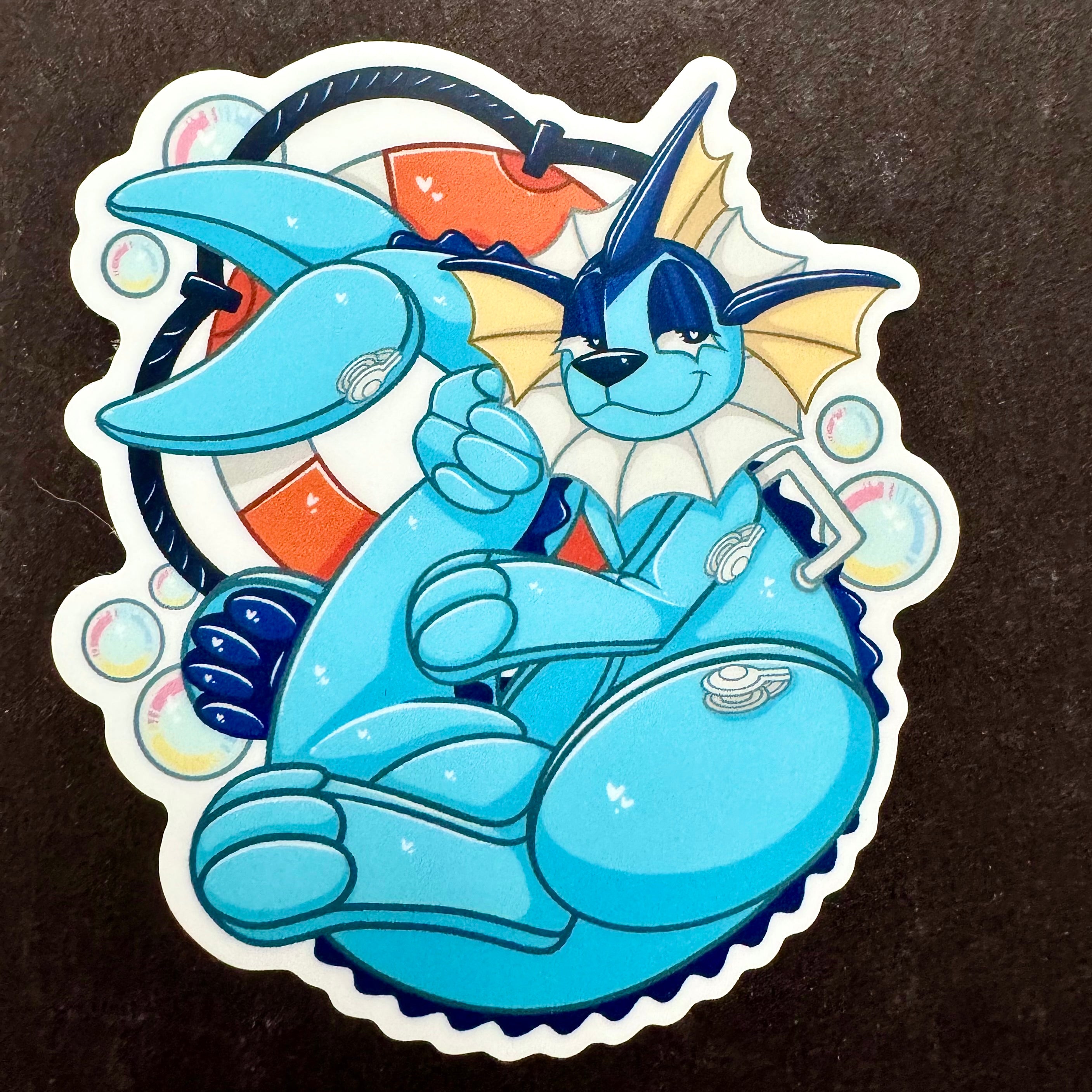 Pool Toy Vaporeon Regular or Shiny Vinyl Sticker