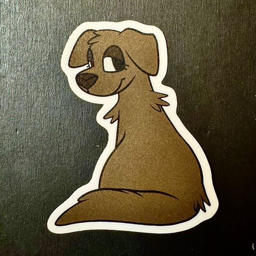 Cartoon Chocolate Labrador Vinyl Sticker