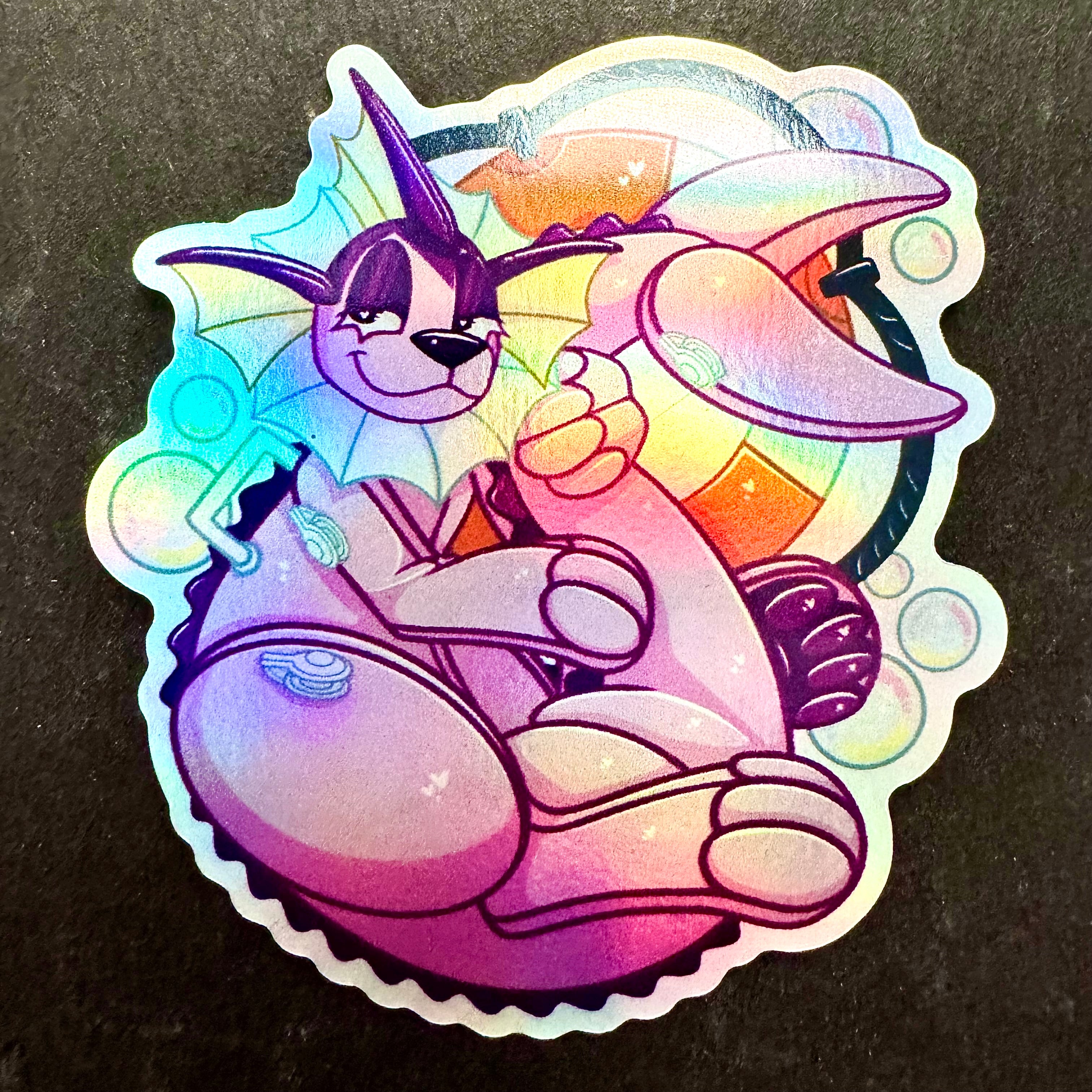 Pool Toy Vaporeon Regular or Shiny Vinyl Sticker